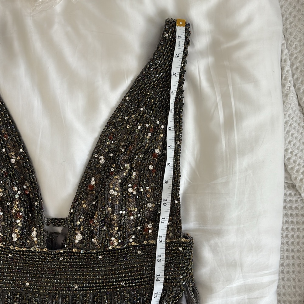 NWT Mandalay Beaded Fringe Cocktail Party Festival Dress new years eve dark age - Picture 10 of 16